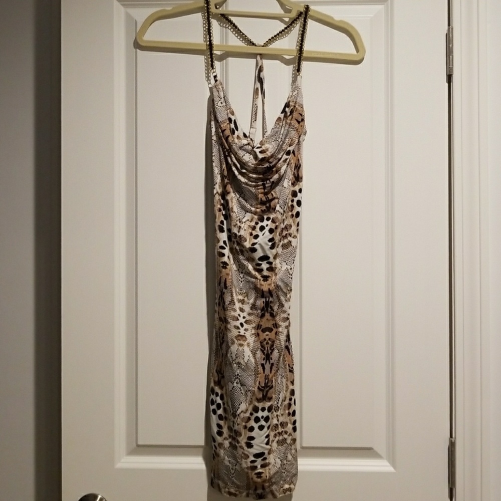 BEBE leopard print club dress